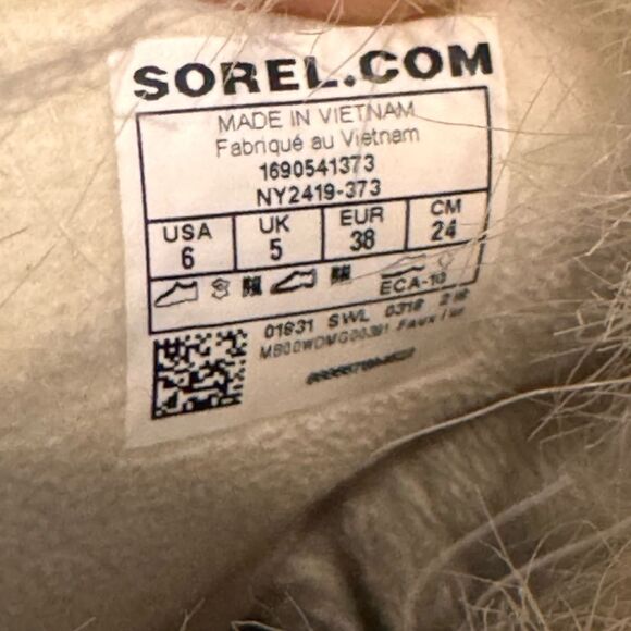 Sorel Torfino Tan lace up boots size 6 - Picture 3 of 10